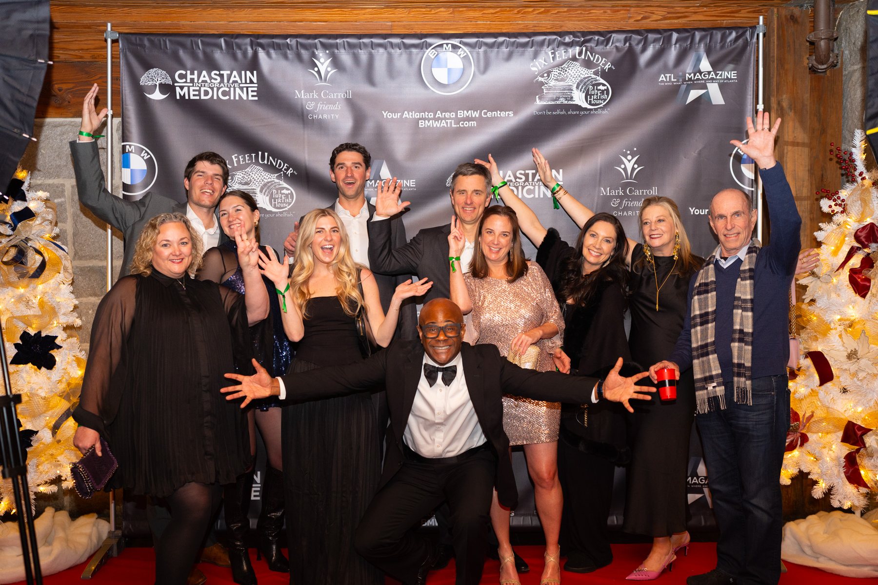 Friends and supporters celebrating together at a holiday event